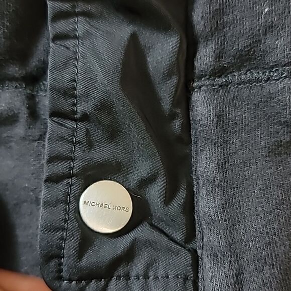 Micheal Kors Light Button up Jacket with Hood - Picture 4 of 13